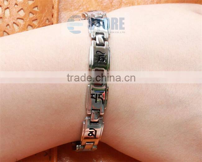 6 Mantra Words Metal Energy Bracelet /Good Health Balance Bracelet