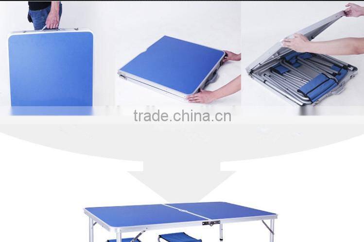 Camping portable aluminum adjustable height folding picnic table
