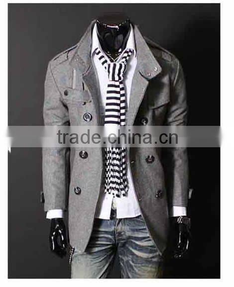 Men's Long winter coat made with wool