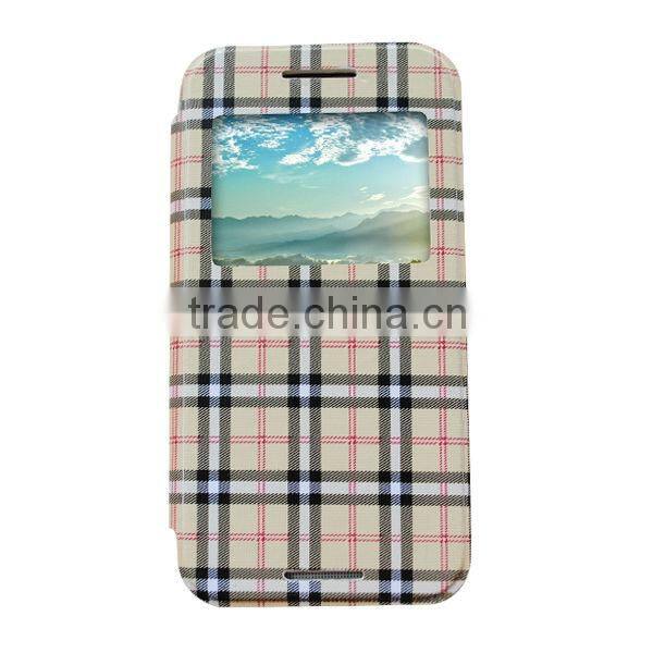 For HTC one M8 female phone grid case, for HTC M8 cute girl's style visible winbdow case