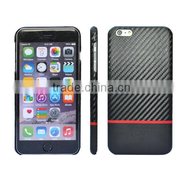 Carbon Fiber Leather Protective Case for iPhone 6S - Black