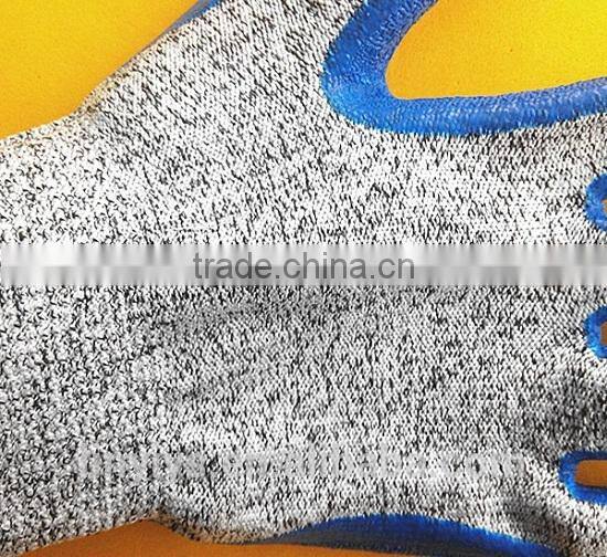 High quality cheap price level 5 cut resistant gloves, latex coated cut resistant gloves