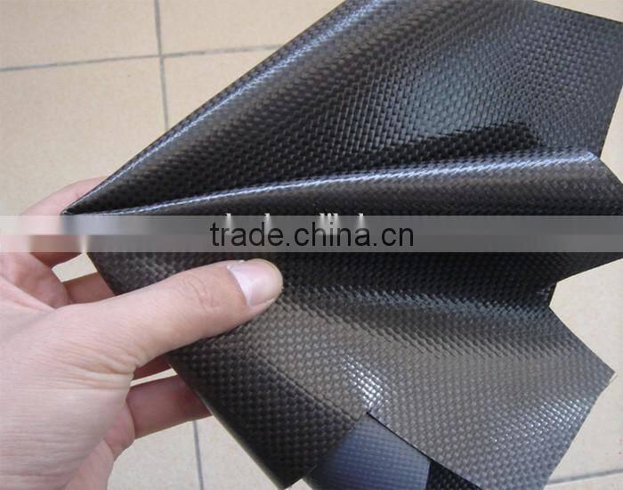 carbon kevlar fabric leather carbon fiber tpu leather made by 3k carbon fiber fabric