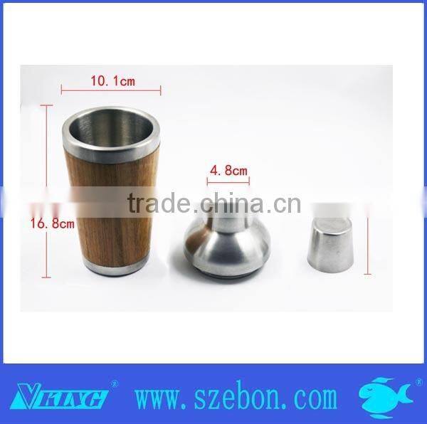 High quality cupuliform stainless steel cocktail shaker barware