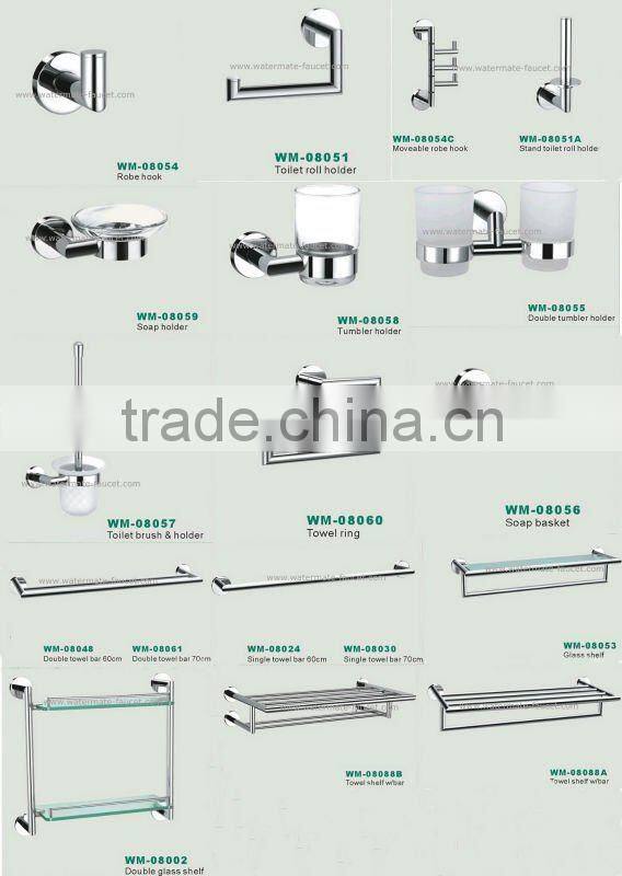 brass bathroom accessories towel shelf robe hook toilet brush