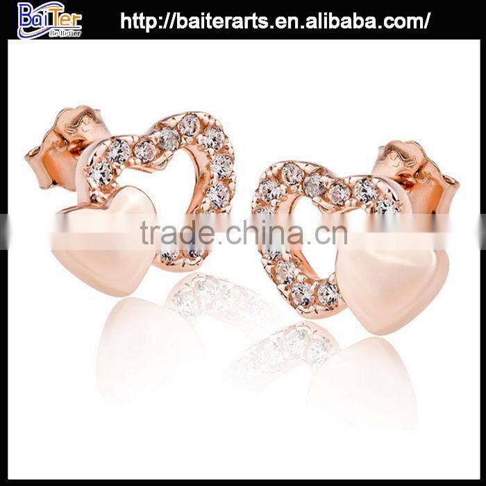 Fashion Women's Silver Micro Pave Earring, Fashion Pearl Earring ,Girl 925 Sterling Silver Earring