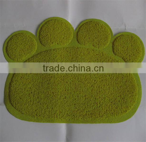 RED color Pet Paw shape print litter mat for cats/PVC mat/vinyl cushion floor mat 45x60cm