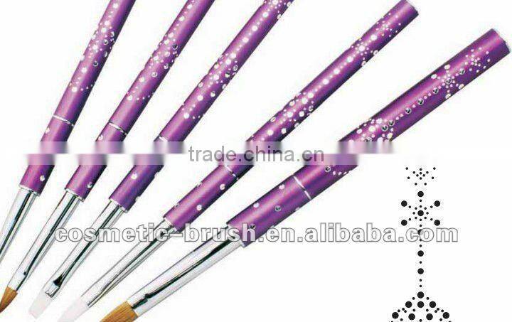 Wholesale high quality professional manufacture Metal Handle Kolinsky cosmetic makeup Nail Art Gel Brush for cheap