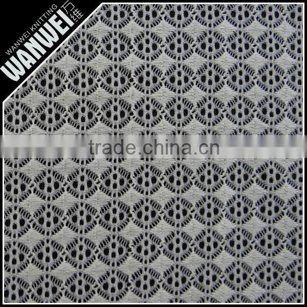 Diamond and dots crochet resilient hollow yarn fabric print customed color nylon spandex lace fabric for dress and skirts 5021