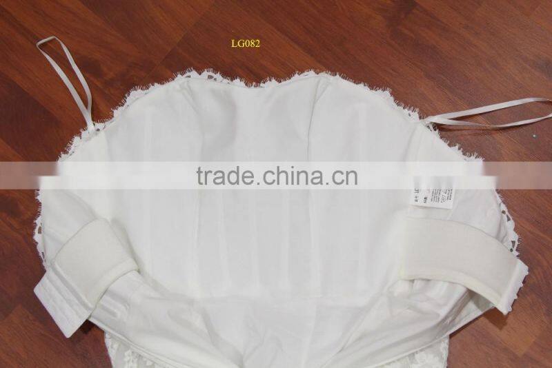 Real factory sample! organza drapping belt popular french lace applique wedding dress