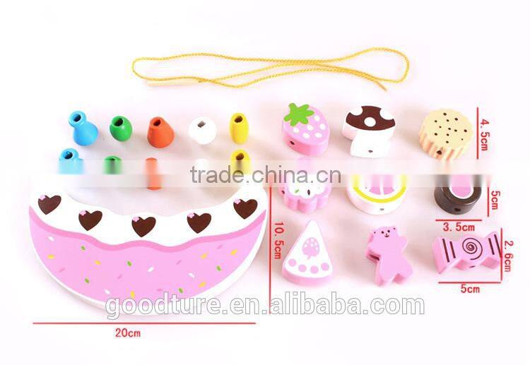 Wooden Crescent Balance Fruit And Cake Stringing Beads Game