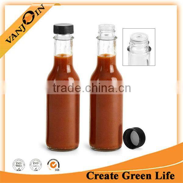 New Design Clear 150ml Hot Sauce Glass Bottle