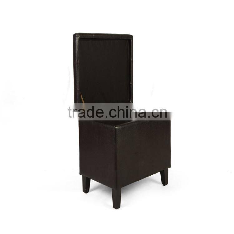 home furniture popular black storage leather ottoman storage stool