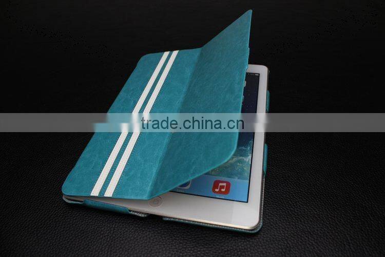new stripe case for ipad air/for ipad 5 leather case with stand