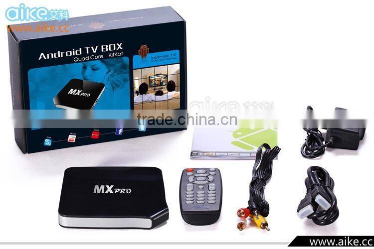New Arrival MX Pro Android 4.4.2 Android TV Box Amlogic S805 A9 Quad Core 1G/8GB WIFI 1080P Smart TV Box Faster Than CS918