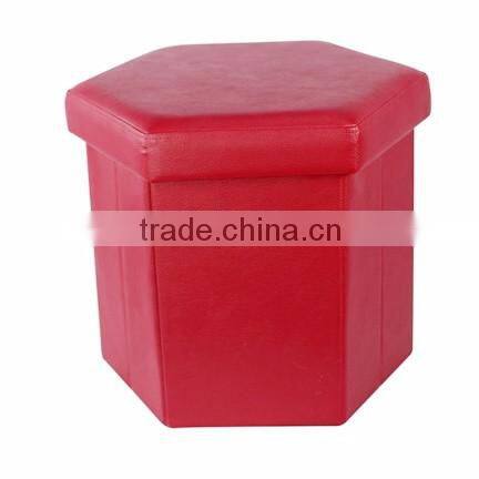 Hexagon Red Folding Storage Additional Seat