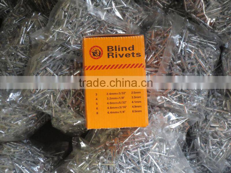 DIN7337 Aluminium steel open type round large head blind rivet
