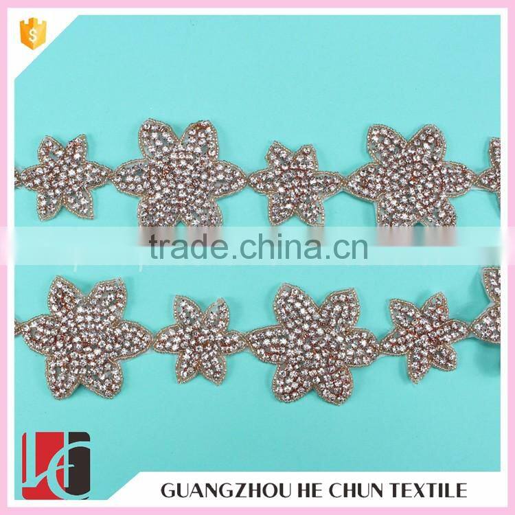 HC-4738-1 Hechun Star Shape Fashion Crystal Bridal Trim for Headband