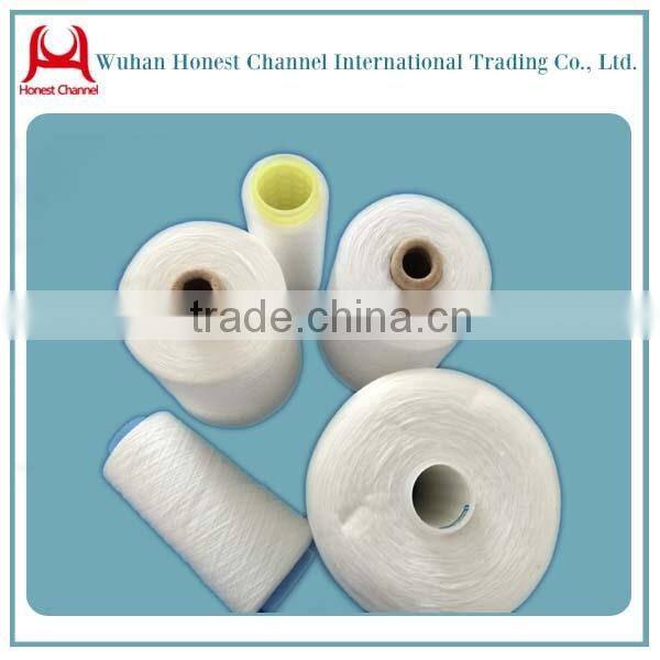 Raw white 30s polyester spun yarn for sewing thread / 100% spun polyester yarn