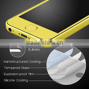 The World Best Quality Colorful Tempered Glass Screen Protector For iPhone 4 4S 5 5C 5S