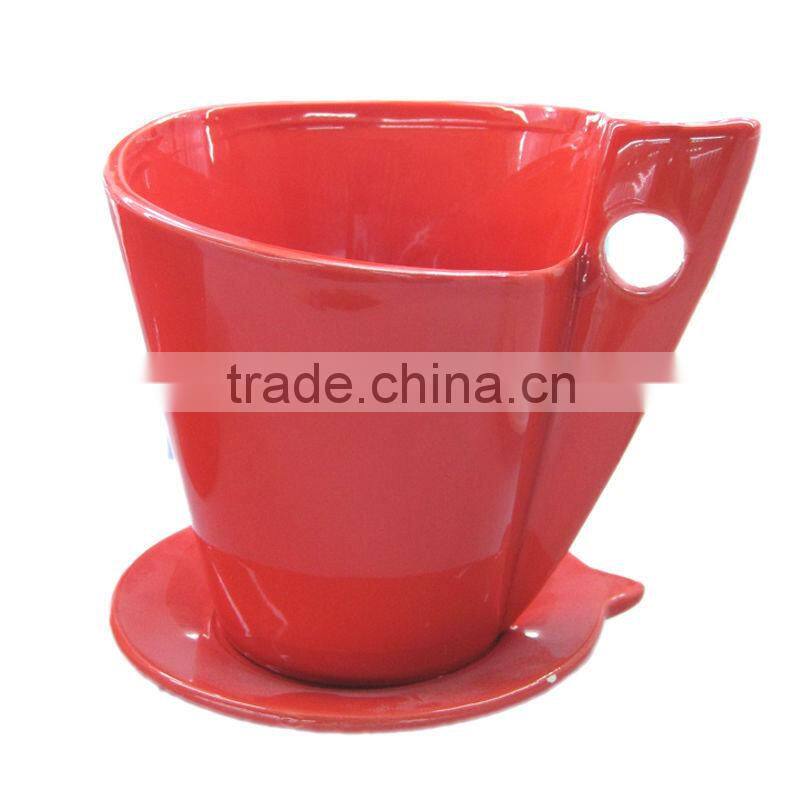 ceramic flower pot with saucer