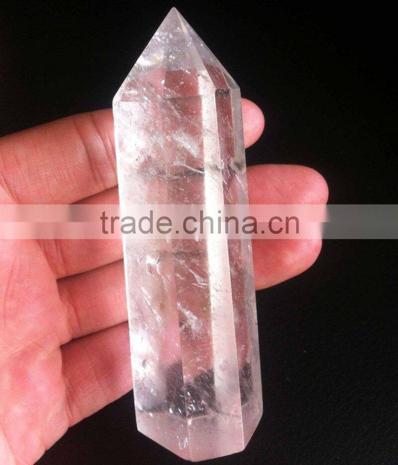 Wholesale Price Natural Clear Quartz 6 Sided Point/ Crystal Healing Wand