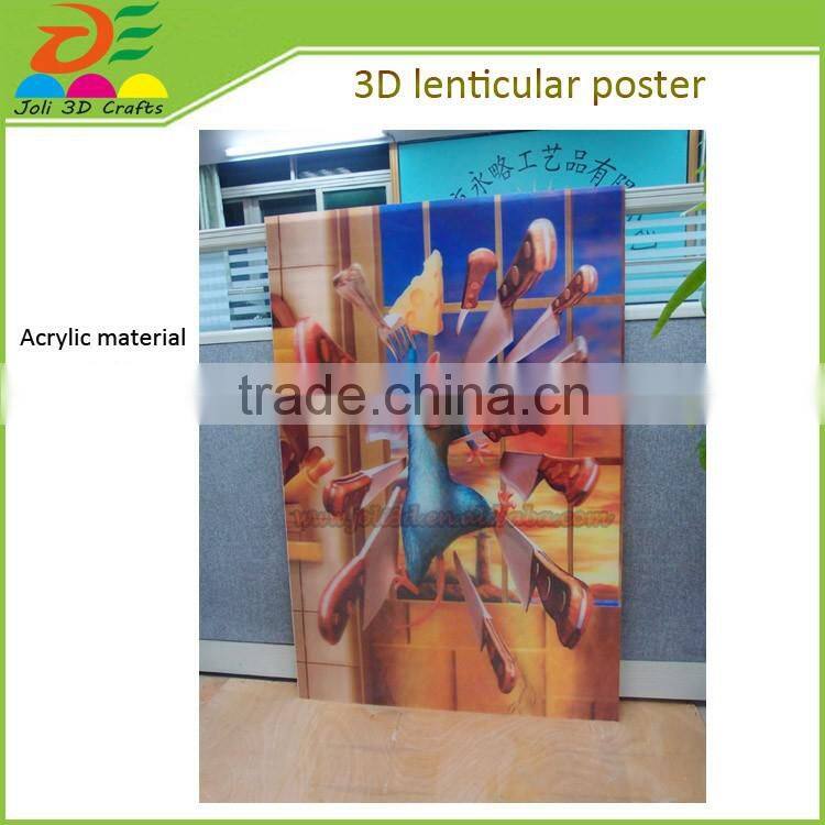 custom lenticular printing flip effect plastic 3D lenticular picture