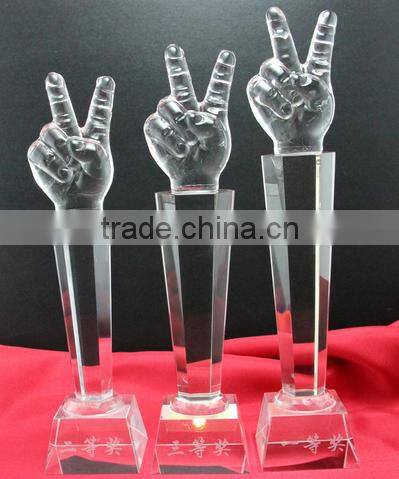3D laser golf ball shape crystal trophy