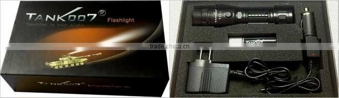 TANK007 army torch light rechargeable led torch light portable relight rechargeable book light