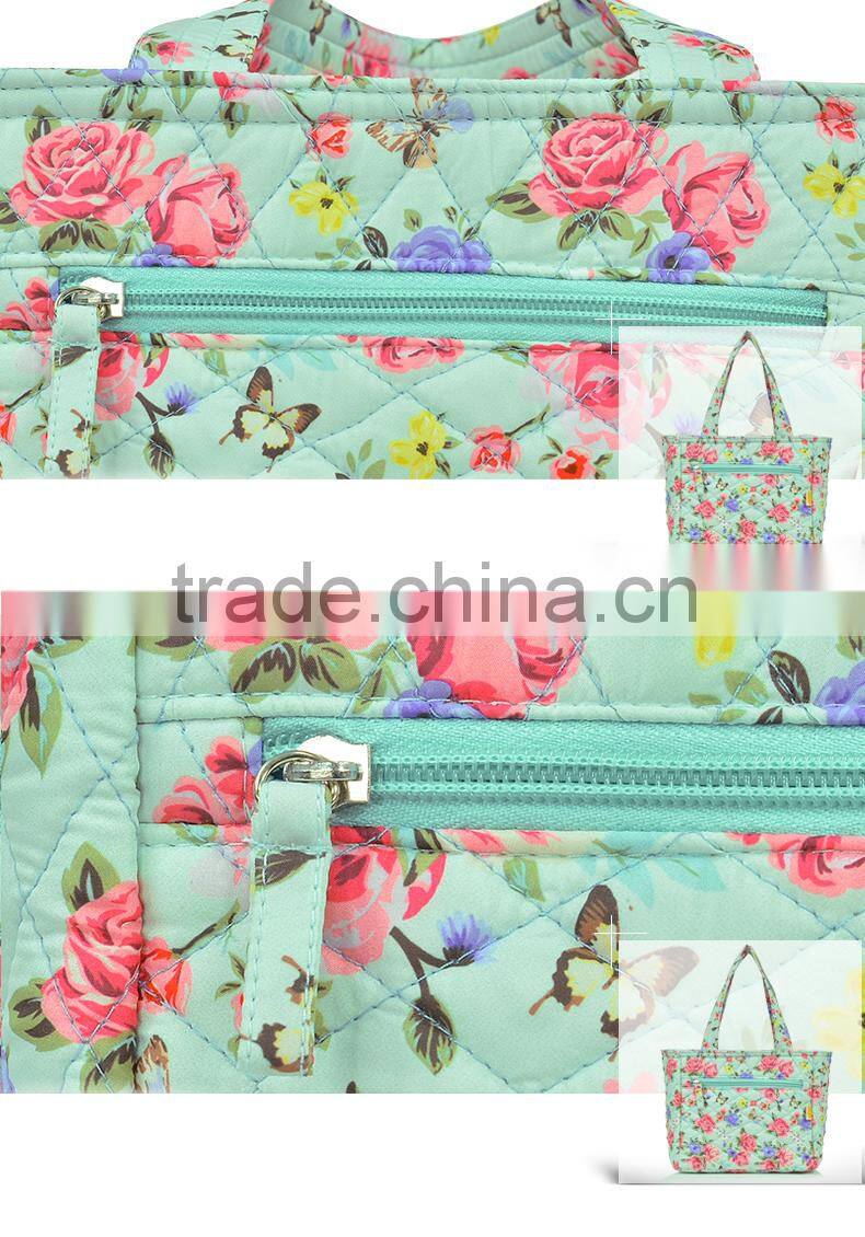 High quality waterproof polyester material fancy fashion lunch bag women