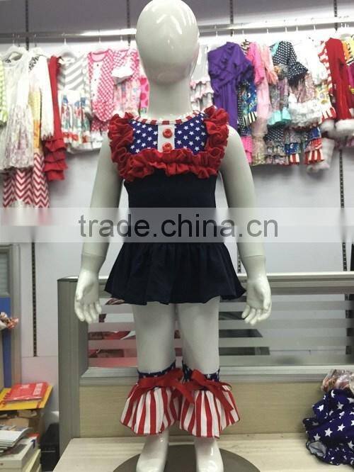 Boutique little girls dresses fashion style dress cute wave striped dress with bow knot