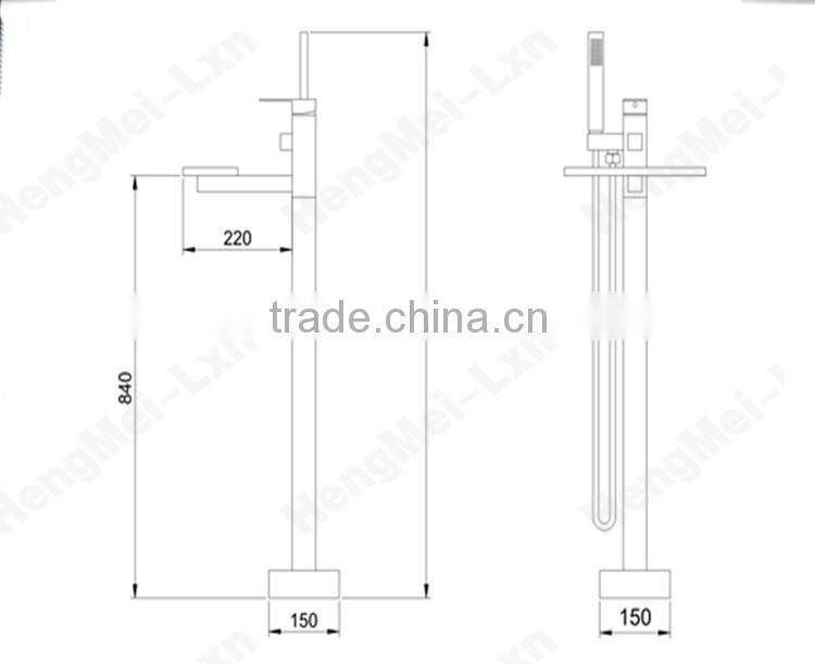 jiangmen factory supply europe style bath shower faucet hot cold water tap floor stand tub faucet set