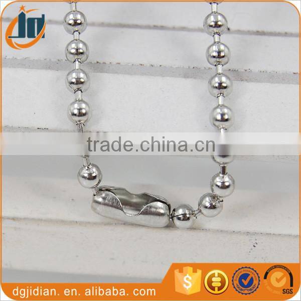 Fashion metal tag fastener ball chain 3mm or 3.2mm - 30-36 inches