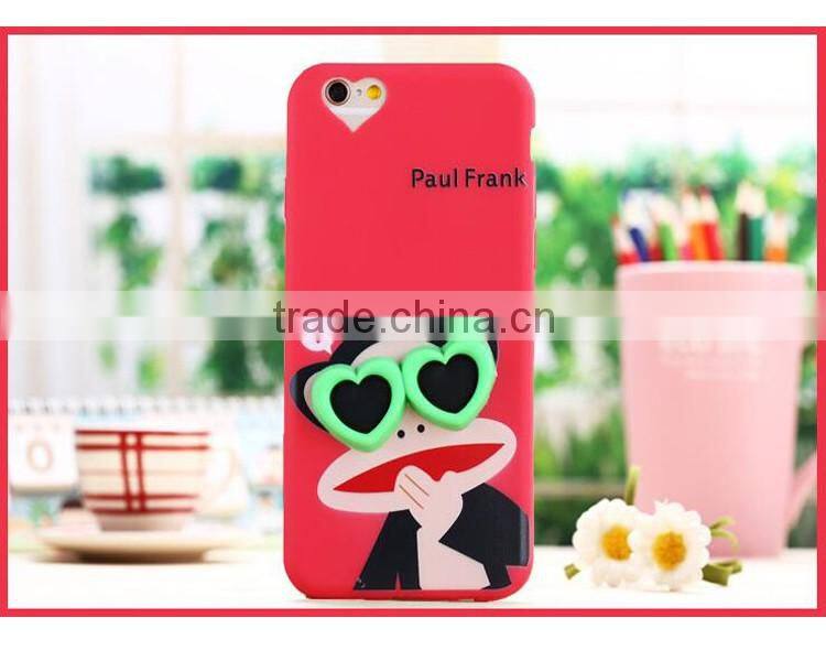 3D silicone phone case/cute cartoon Animal silicone phone case