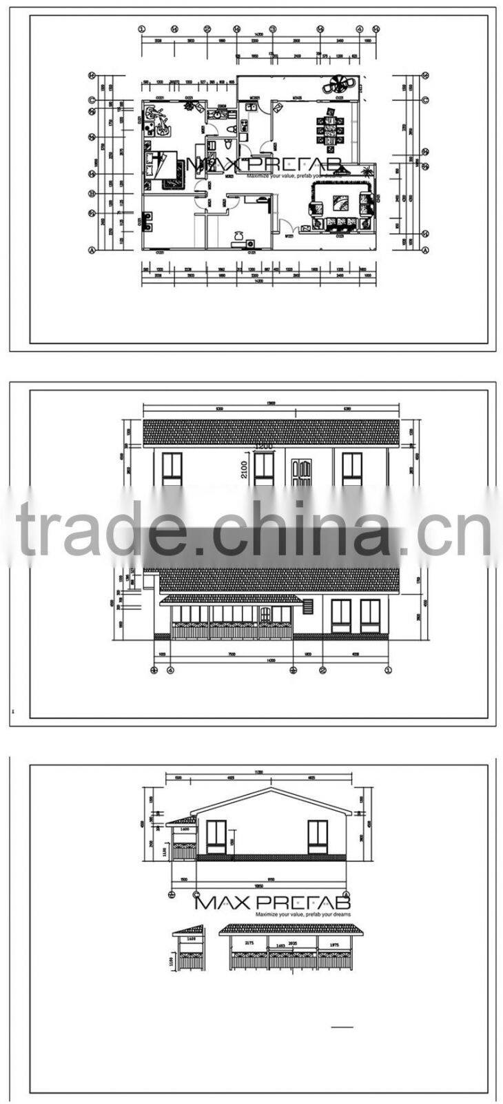 Fast construction steel structure prefab villa house