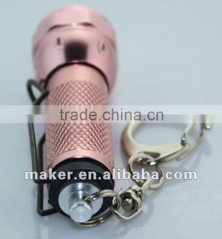1 LED Mini Keychain, Clip Aluminum flashlight