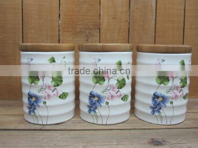New Ceramic different size cookie jar with lid