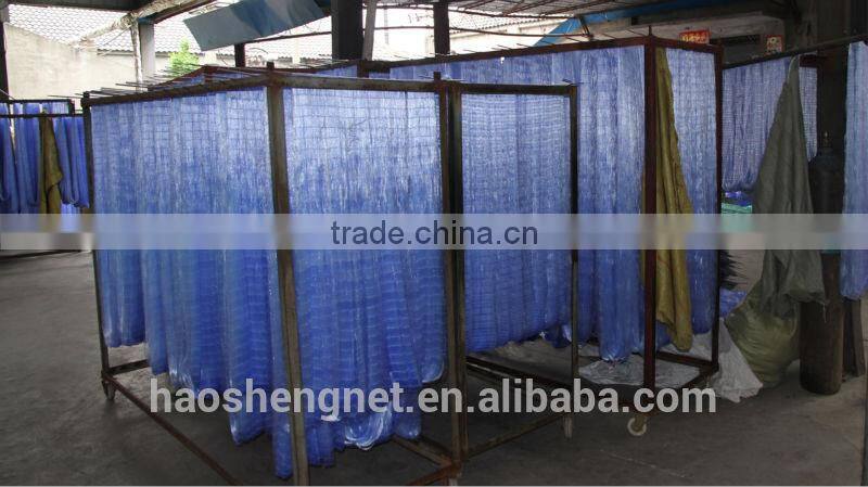 Plastic blue monofilament fishing net