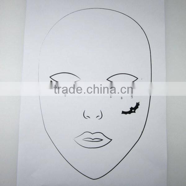 Custom Halloween temporary fake wound face tattoos glitter face tattoos waterproof face stickers manufacturer