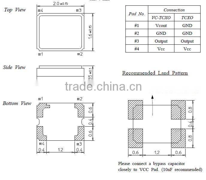 13.575mhz smd crystal TCXO 2016 original China manufacturer passive and active elecetronic components