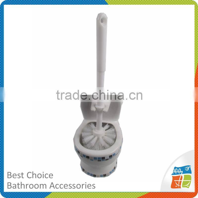 Blue Stripe Animal Toilet Brush With Holder