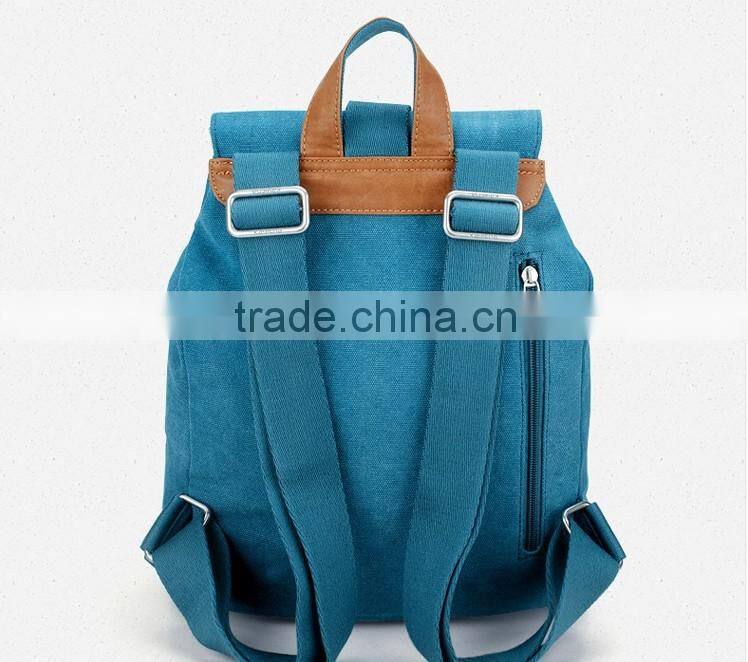 Casual lady canvas backpack bag women