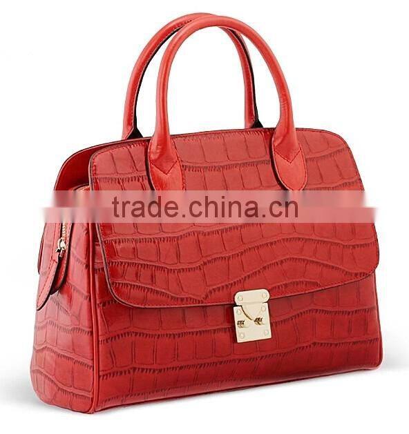 2016 Newest red ladys pu bag women handbag in china