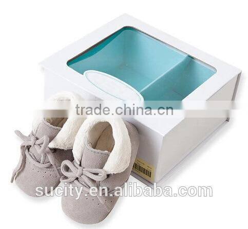 2014 newest soft sole warm leather newborn baby shoes with lace