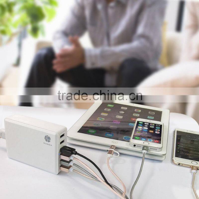 HUNDA China Manufacturer CE FCC ROHS Creative Design Multi Port USB Charger