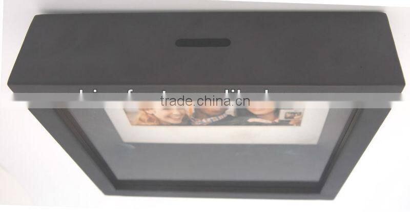 metal photo frame with coin bank use , 8" x 6" in size (A499)