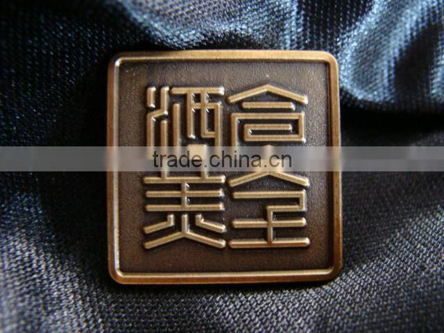 High quality customized rectangular metal pin badge
