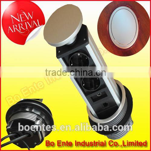 Kitchen Pop Up Power Socket with 3* EU Power Plug and 2*USB Charger for Office Table