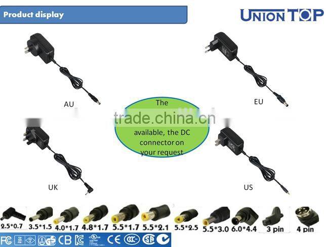 plug-in level VI 12v 1a power adapter with CE/FCC/LVD/RoHs
