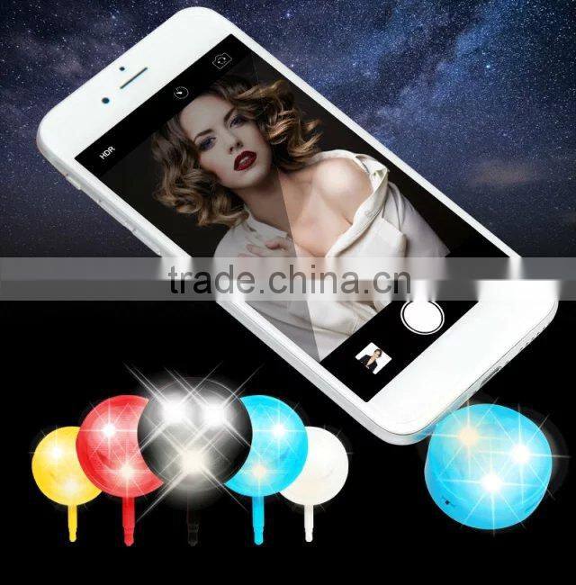 Extenal mini camera selfie flash led flash light mobile phone, Colorful flash led light